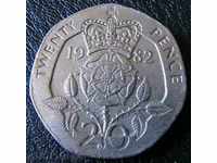 20 pence 1982, Great Britain