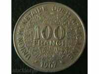 100 φράγκα το 1967 Κρατών της Δυτικής Αφρικής