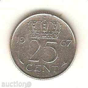 + 25 de cenți Olanda 1967