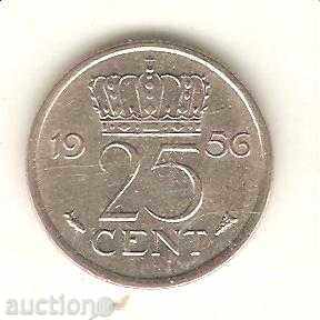 + Ολλανδία 25 σεντς 1956