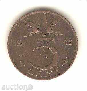 +Холандия  5  цента  1948 г.