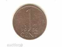 + Țările de Jos 1 cent 1954