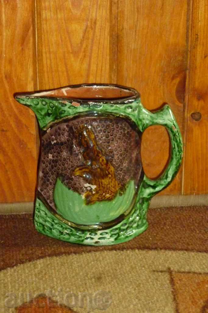 Licitație Urcior troian glazut, ceramică, vază, potir