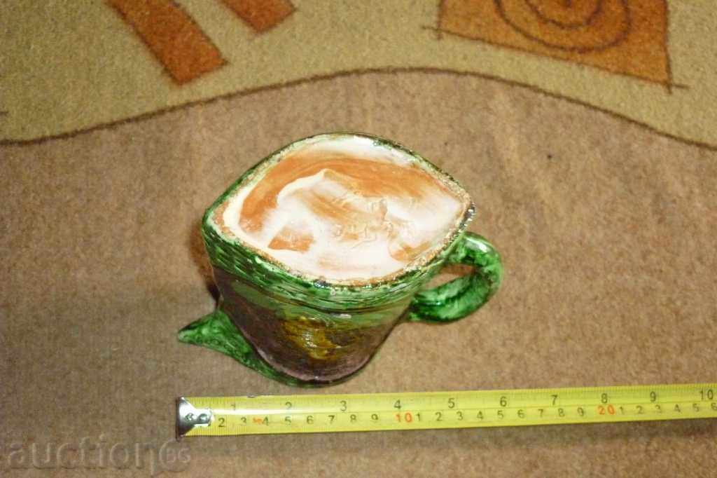 Urcior troian glazut, ceramică, vază, potir - 5