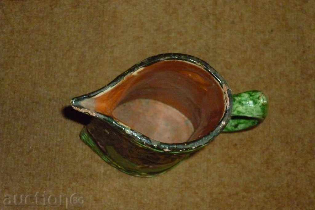 Urcior troian glazut, ceramică, vază, potir - 7