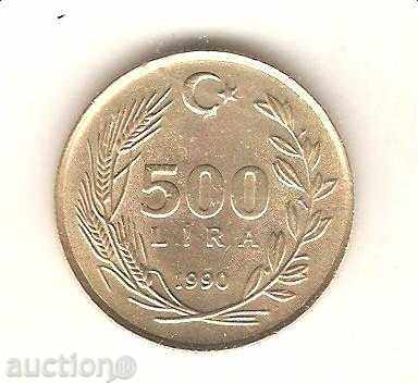 +Турция  500  лири  1990 г.