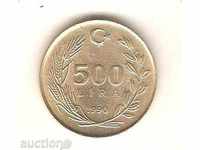 Turcia + 500 liras 1990