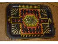 Old royal tray, service, backgammon, glass