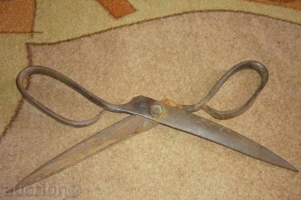 Old forged scissors, knife, wrought iron - 6