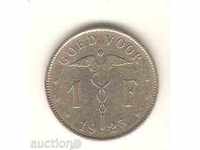 +Белгия  1  франк  1923 г.  холандска легенда