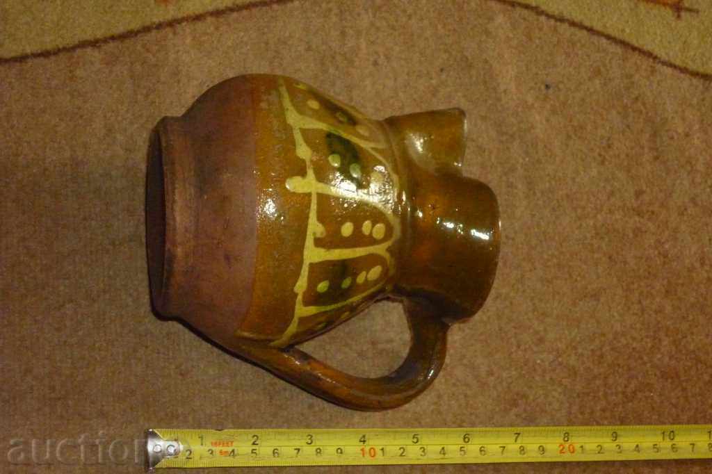 Аукцион Старинен глинен крондир, каничка, керамика, кана, гърне Аукцион Старинен глинен крондир, каничка, керамика, кана, гърне