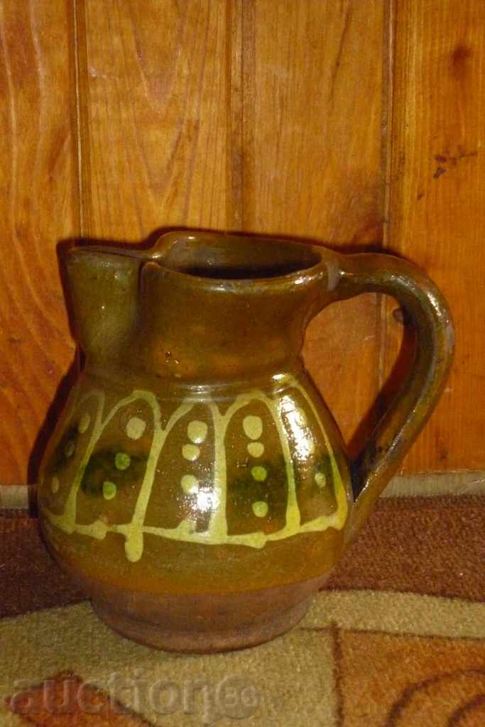 Старинен глинен крондир, каничка, керамика, кана, гърне Старинен глинен крондир, каничка, керамика, кана, гърне