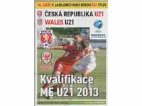 Programul de fotbal Cehia-Țara Galilor / tineret 21/2012