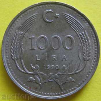 TURKEY -1000 pounds 1990