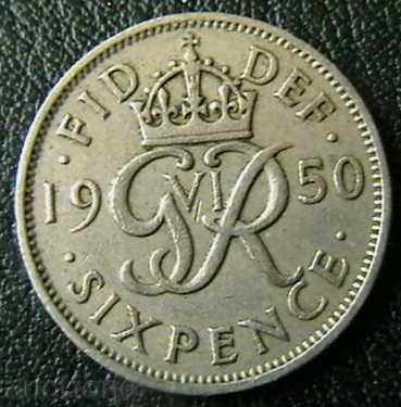 6 pence 1950, United Kingdom