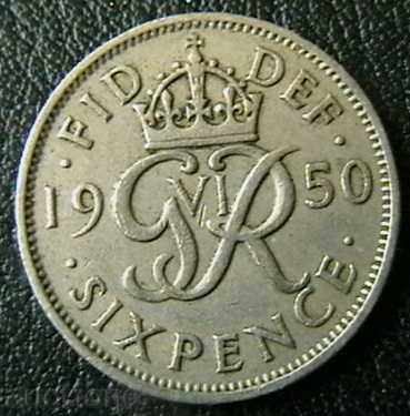 6 pence 1950, Marea Britanie