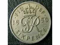 6 pence 1950, Marea Britanie