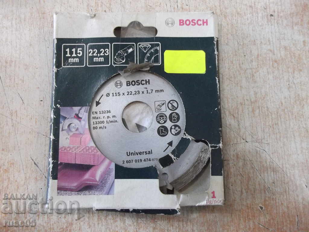 Δίσκος κοπής "BOSCH / ф115χ22,23χ1,7mm /" σε τούβλα, σκυρόδεμα και άλλα.
