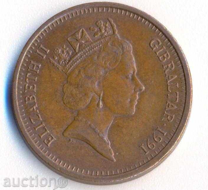 Гибралтар 2 цента 1991 година с цена € 2.02 | 3.95 лв.