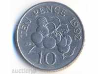 Guernsey, Island 10 pence 1992