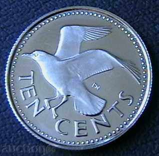 10 cenți 1973 PROOF, Barbados