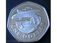 $ 1973 PROOF de 1, Barbados