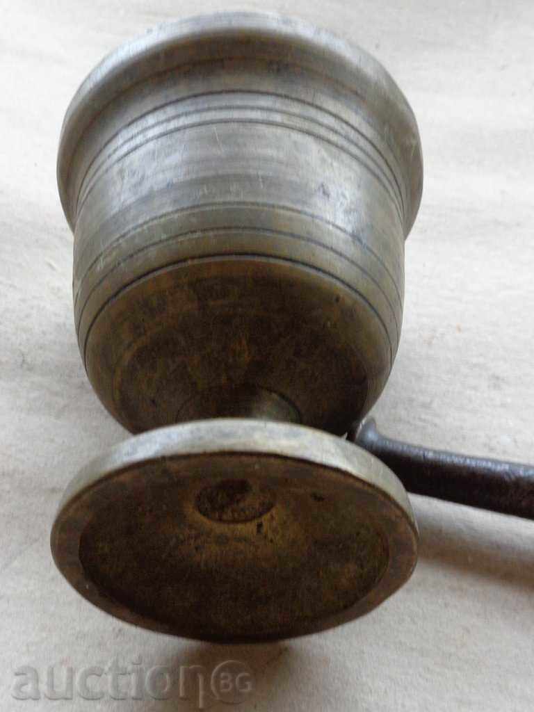 Large old bronze mortar, mortar, hammer - 5 Large old bronze mortar, mortar, hammer - 5