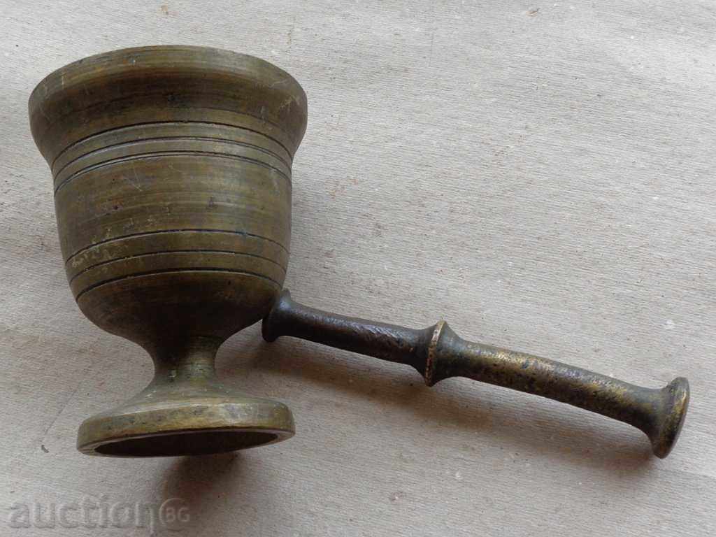 Large old bronze mortar, mortar, hammer - 6 Large old bronze mortar, mortar, hammer - 6