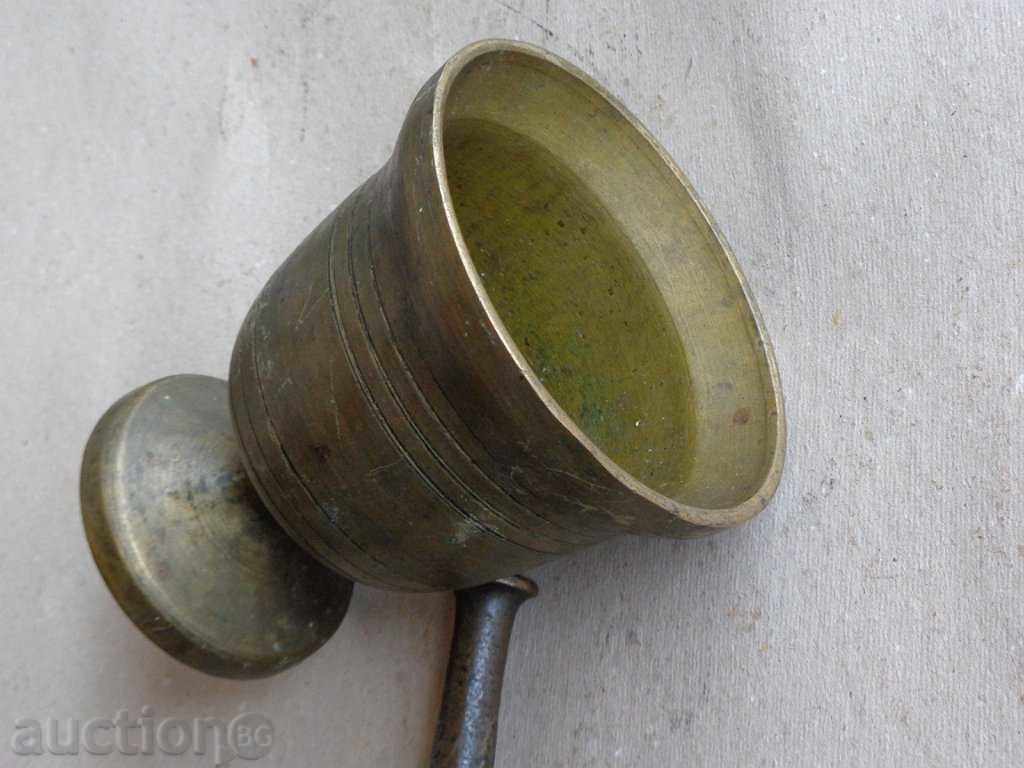 Large old bronze mortar, mortar, hammer - 7 Large old bronze mortar, mortar, hammer - 7