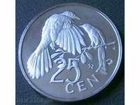25 cents 1974 PROOF, British Virgin Islands
