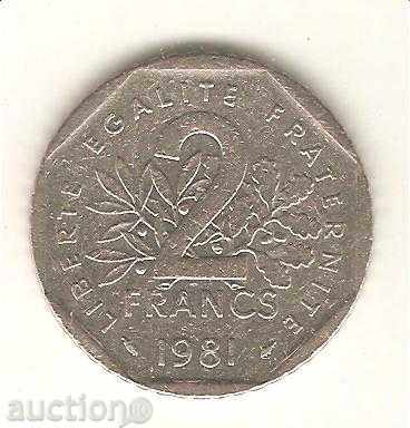 +Франция  2  франка  1981 г.