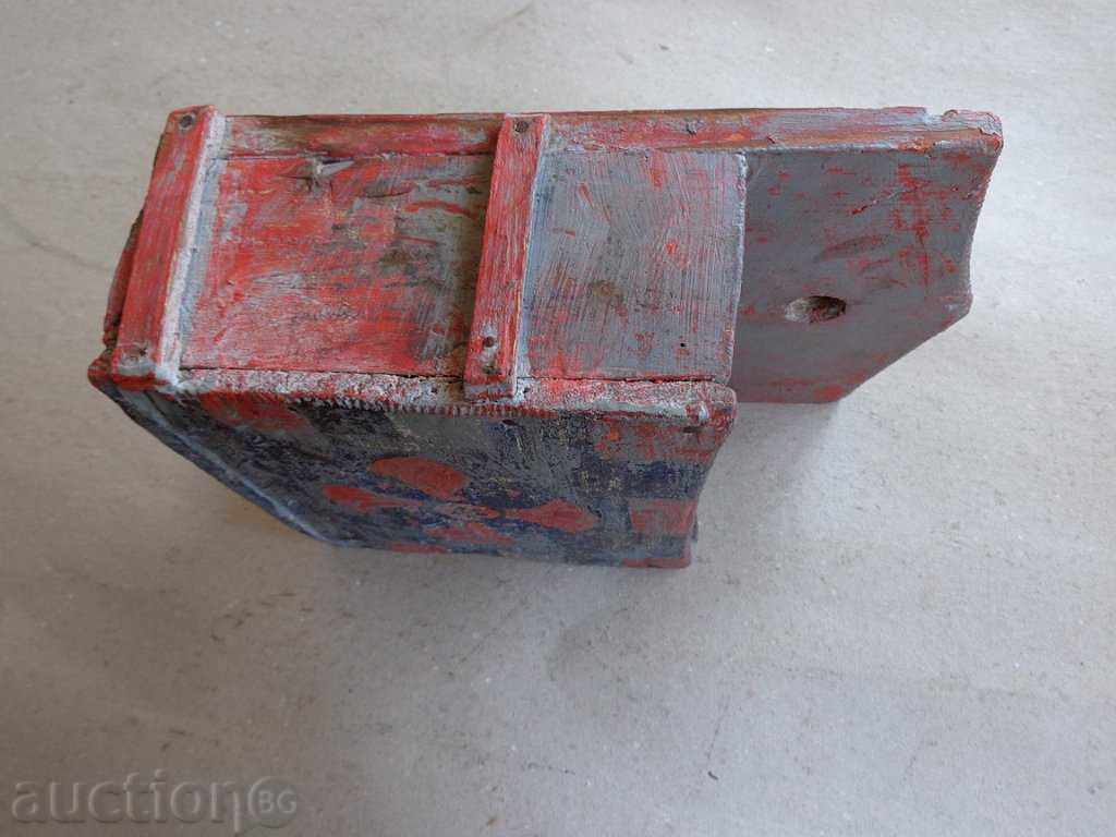 Auction  Very old spoon, wooden, box for spoon