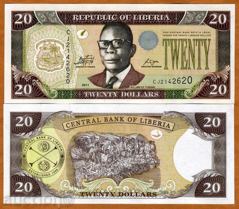 +++ LIBERIA 20 DOLLARS P NEW 2011 UNC +++
