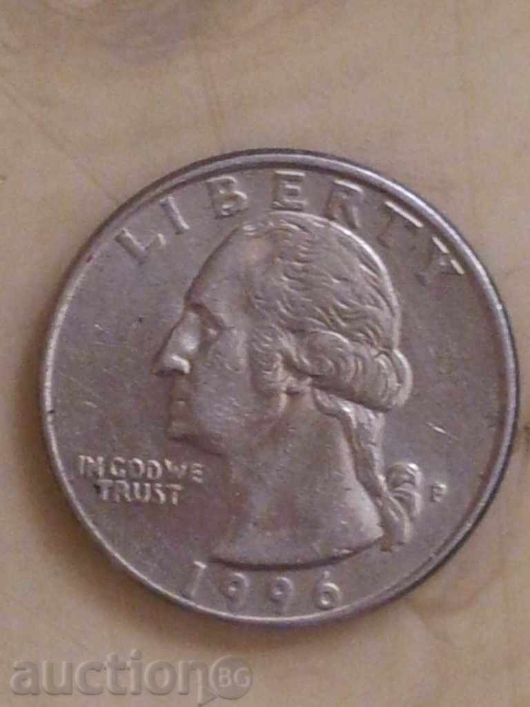 Четвърт долар-САЩ,1996 г.,13D