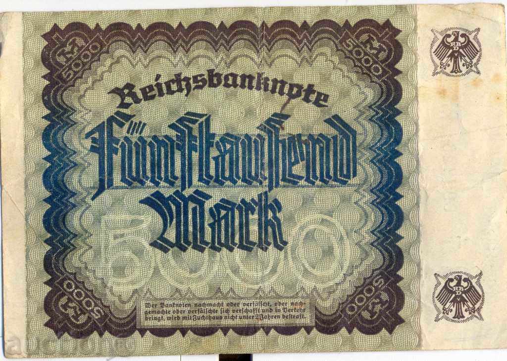 Germany 5000 marks 1922 year with price 5.60 BGN | € 2.86 Germany 5000 marks 1922 year with price 5.60 BGN | € 2.86