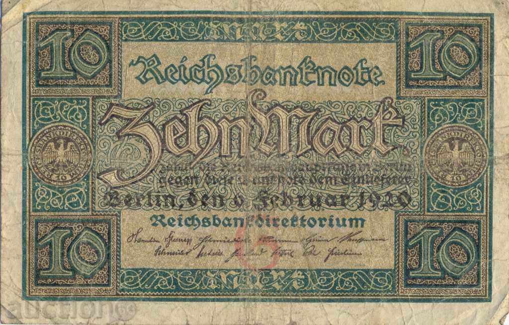 Germany 10 marks 1920 year