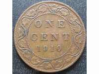 КАНАДА  1 цент  1910г.