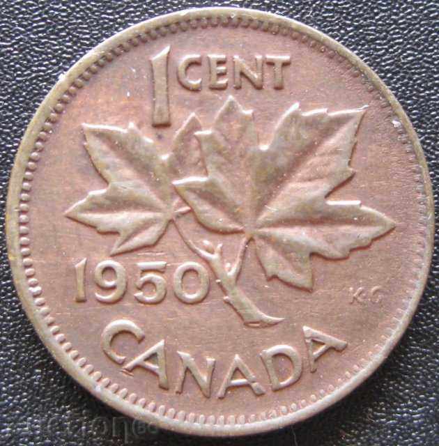 КАНАДА  1 цент  1950г.