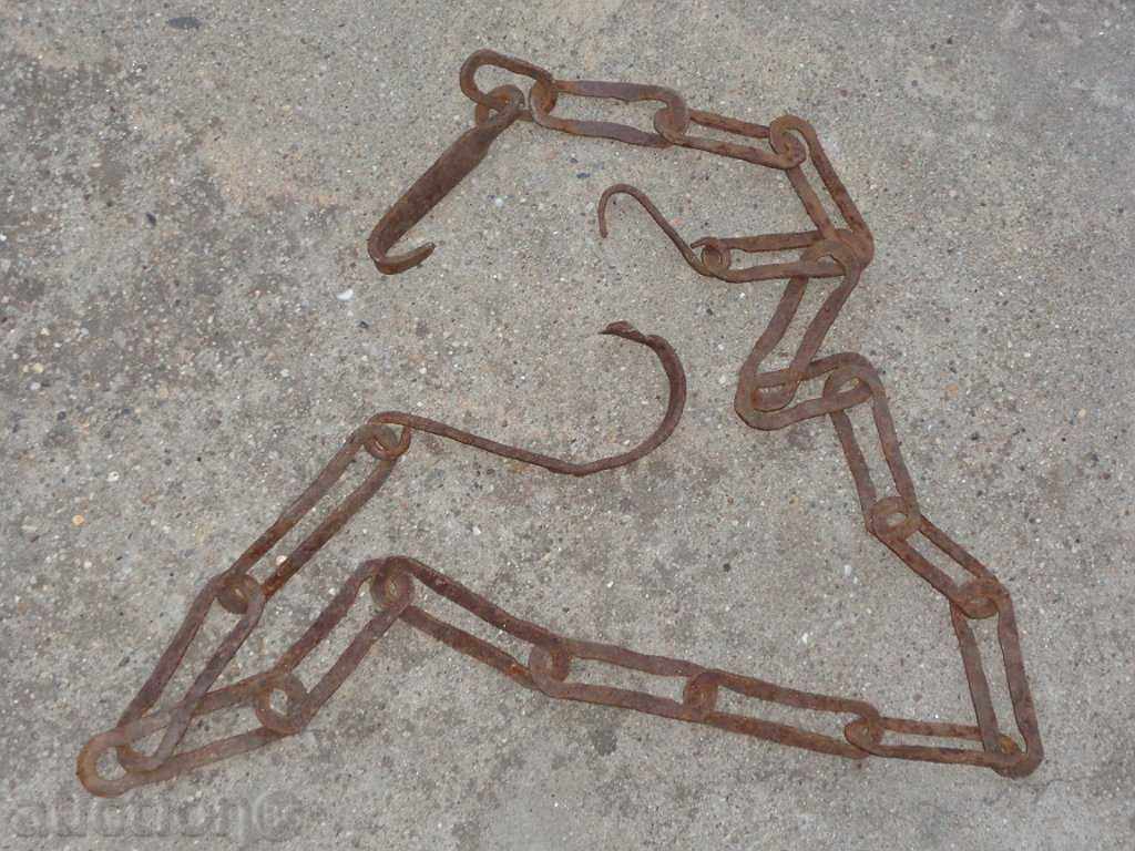 An old forged chain, wrought iron, a singer for a hearth with price 45.00 BGN | € 23.01 An old forged chain, wrought iron, a singer for a hearth with price 45.00 BGN | € 23.01