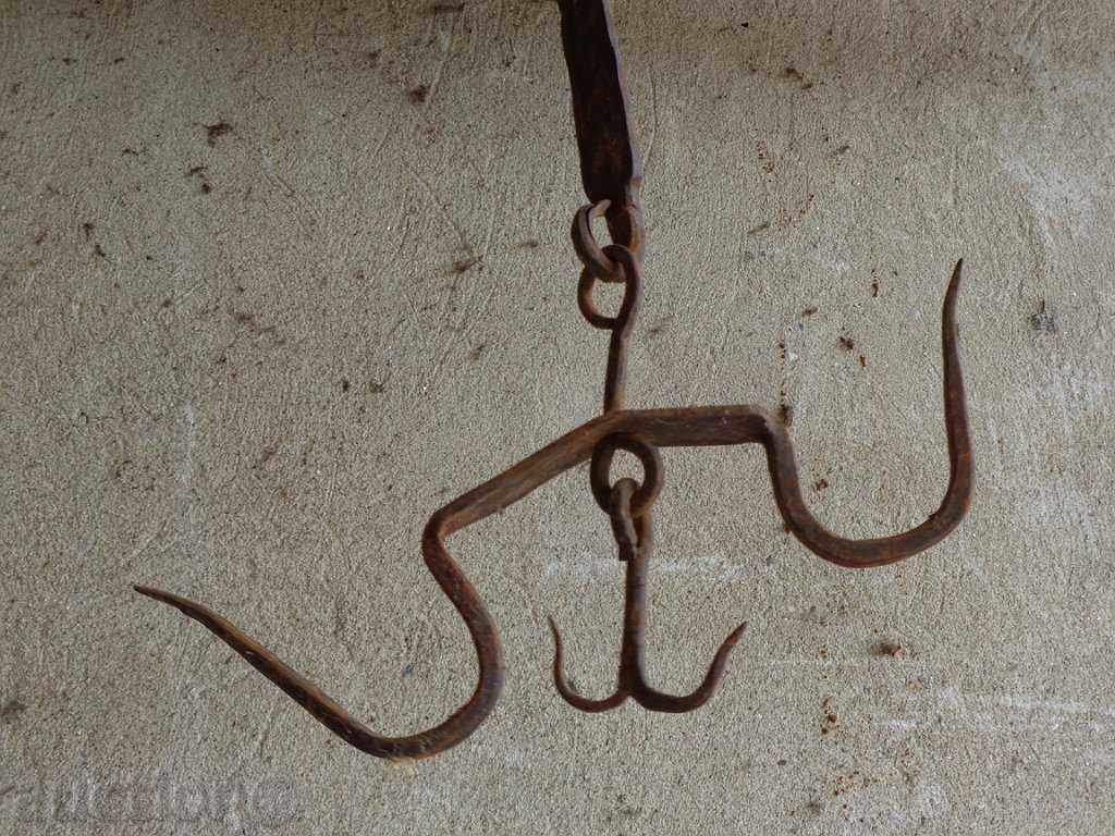 An old forged scraping hook, double twin - 5
