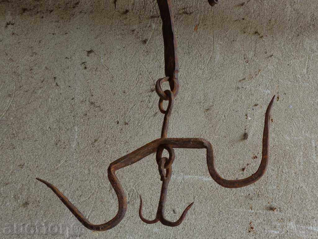 An old forged scraping hook, double twin - 6