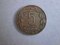 Central African States - 5 francs, 1975 - 55W