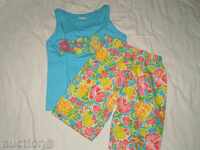 Set for 3-4-year-old girl in t-shirt and shorts with fruit