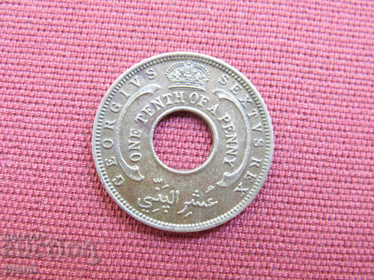 Auction British West Africa - 1/10 pennies, 1952 - rare, 130D Auction British West Africa - 1/10 pennies, 1952 - rare, 130D