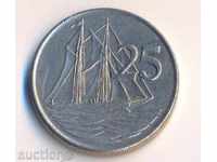 Cayman Islands 25 cents 1990