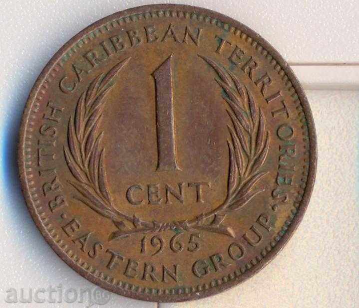 Британска карибски територии 1 цент 1965 година