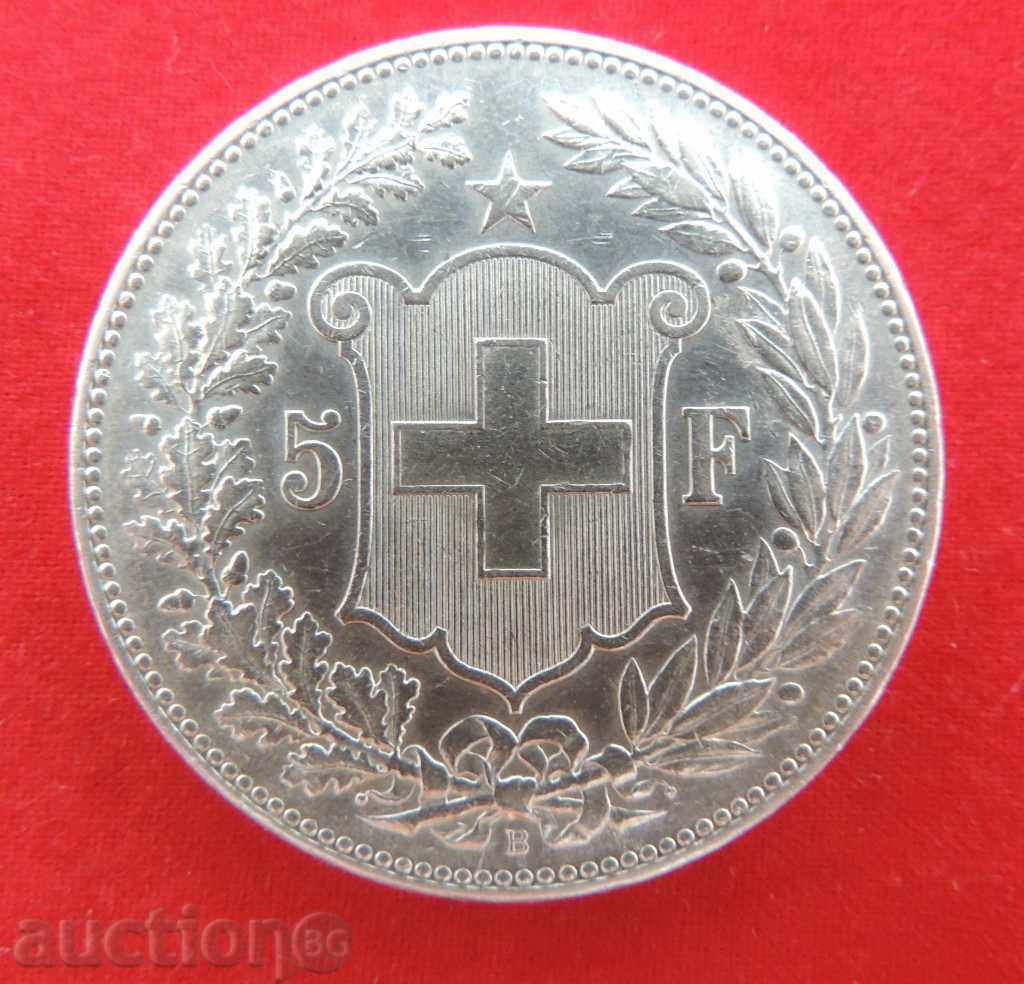 5 Francs 1907 B Switzerland - QUALITY - NO MADE IN CHINA