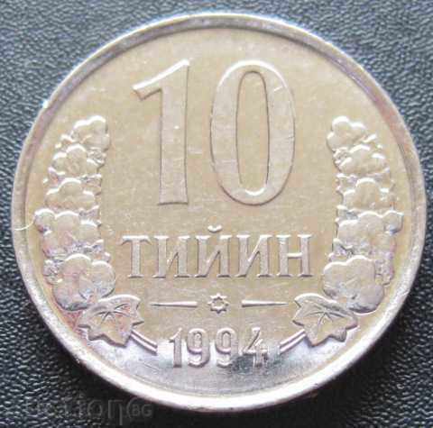 УЗБЕКИСТАН 10 тийн 1994г.