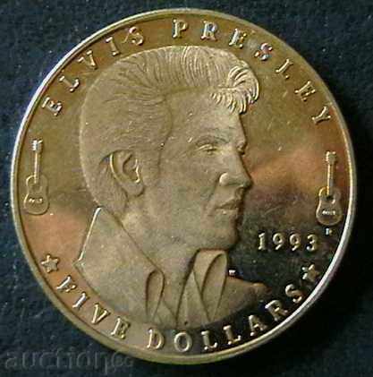 $ 5, 1993, Marshall Islands
