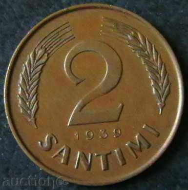 2 centime 1939, Letonia